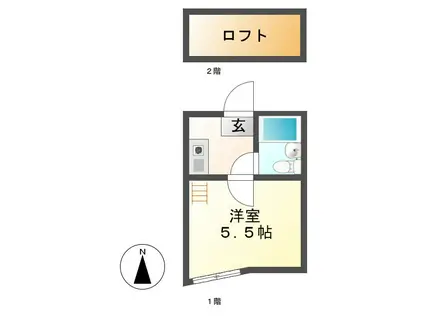 ベルトピア名古屋17(ワンルーム/2階)の間取り写真