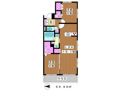 EL CIELO(2LDK/1階)の間取り写真