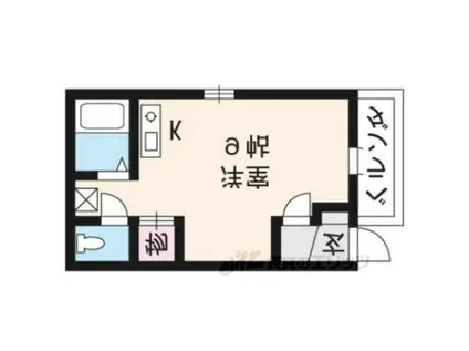 ランシング(1K/2階)の間取り写真