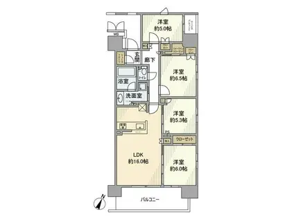 ファーストリンクレジデンス(4LDK/9階)の間取り写真