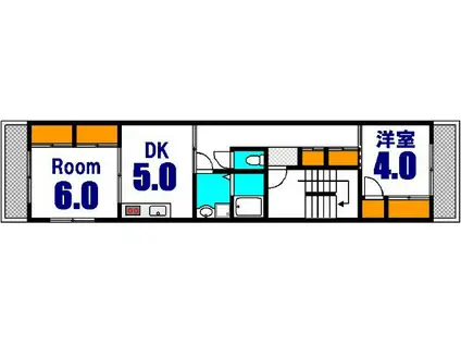 メノーコダマ(2DK/3階)の間取り写真