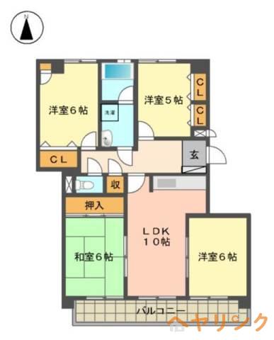 ランドマーク一社(4LDK/3階)の間取り写真