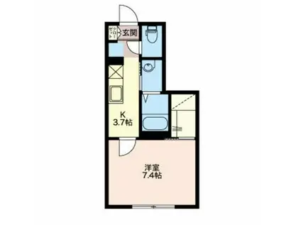 ブランシェアイリスB棟(1K/1階)の間取り写真