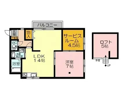 メゾン・ルメックス(1SLDK/2階)の間取り写真