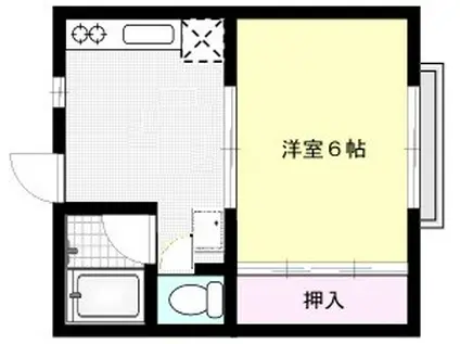 クルトゥラドーモ英萌I(1K/2階)の間取り写真
