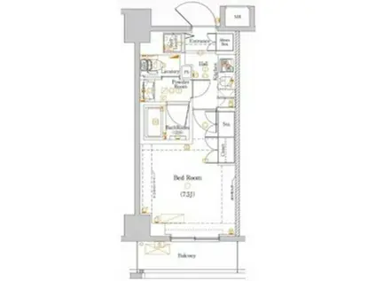 ディップス十条仲原イースト(1K/2階)の間取り写真