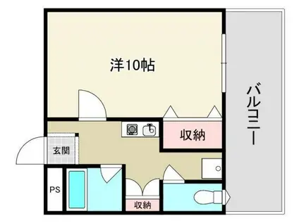 レジデンス徳島(1K/6階)の間取り写真