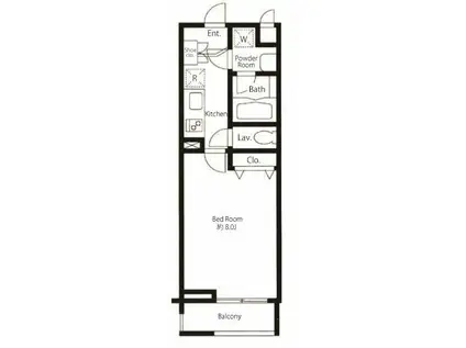 プライムアーバン中目黒(1K/3階)の間取り写真