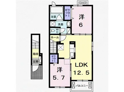 ラ・フランセ21(2LDK/2階)の間取り写真