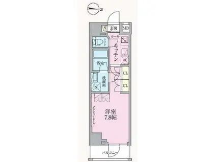 ARKMARK高円寺(1K/6階)の間取り写真