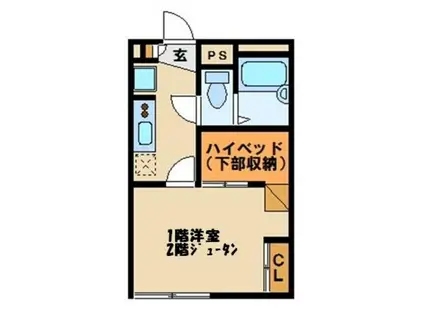 レオパレス竹(1K/2階)の間取り写真