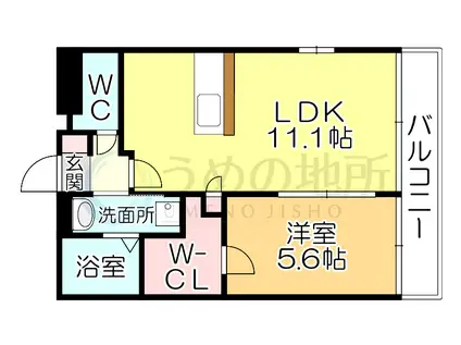 ソフィア21合川(1LDK/2階)の間取り写真