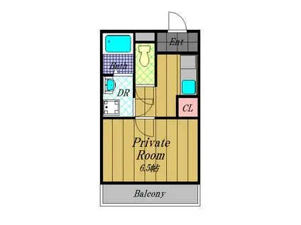 COZY HOUSE GUMINOKI(1K/1階)の間取り写真