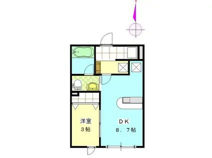 ヴィラ・デル・ソル(1DK/1階)の間取り写真