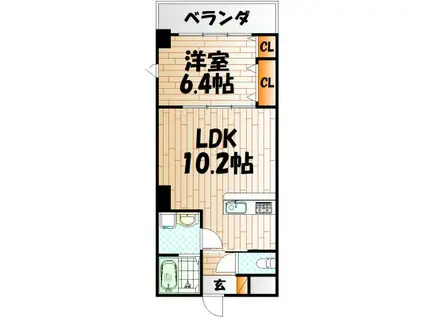 HAMIEL真鶴(1LDK/4階)の間取り写真