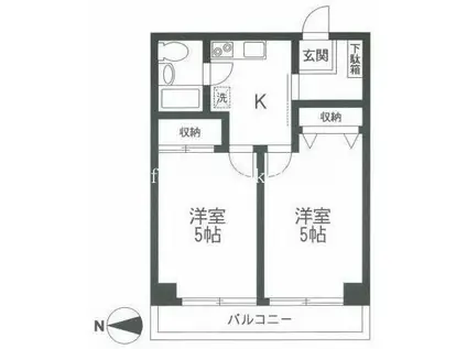 サングレイス吉野町(2DK/2階)の間取り写真