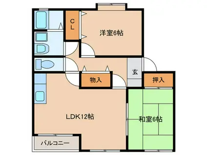 パークサイドスクエア3(2LDK/2階)の間取り写真