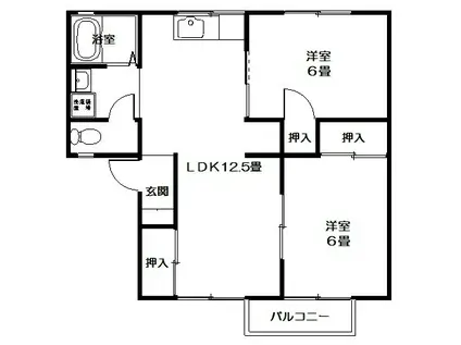 サンライズスズキ(2LDK/1階)の間取り写真