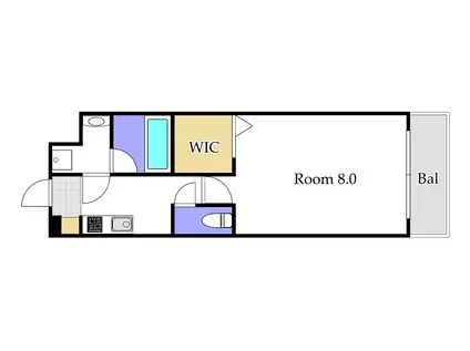 スキポール駅元町(1K/4階)の間取り写真