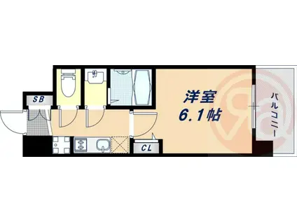 メインステージ天王寺サイドシティ(1K/3階)の間取り写真