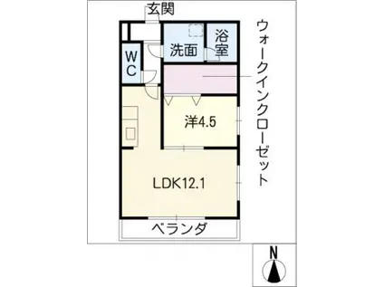 POLARIS(1LDK/3階)の間取り写真