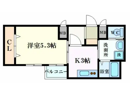 ノアール リシェ(1DK/2階)の間取り写真