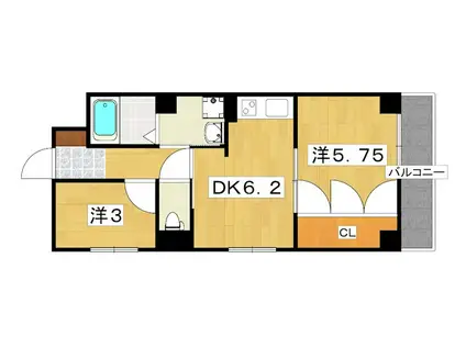 アルファークラージュI・II(2DK/4階)の間取り写真