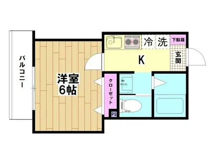 FIORE三郷中央(1K/1階)の間取り写真