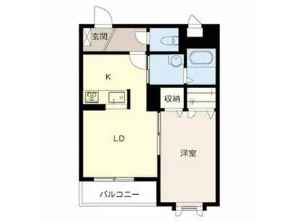 カルムリー福崎C(1LDK/3階)の間取り写真