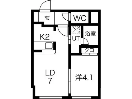 カサ・デアンジェラ(1LDK/2階)の間取り写真