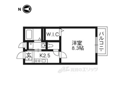 叡山電鉄鞍馬線 岩倉駅(京都) 徒歩14分 2階建 築15年(1K/2階)の間取り写真