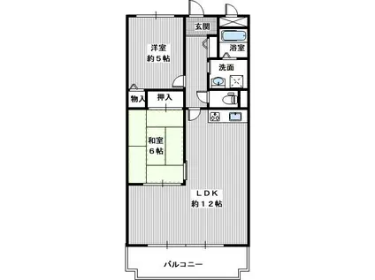 益寿美荘(2LDK/3階)の間取り写真