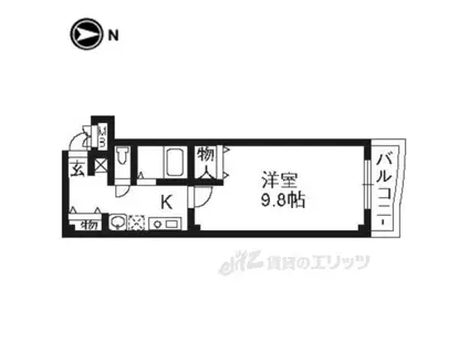 WILL SHIJO(1K/4階)の間取り写真