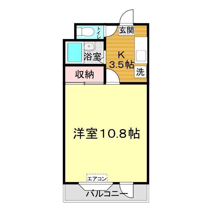 ハイツ大河原(1K/3階)の間取り写真