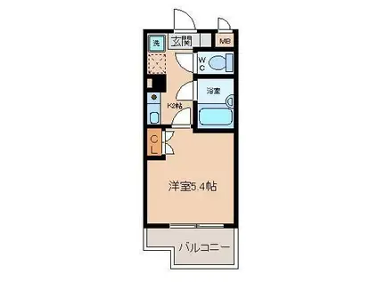 カリスヤマガ(1K/5階)の間取り写真