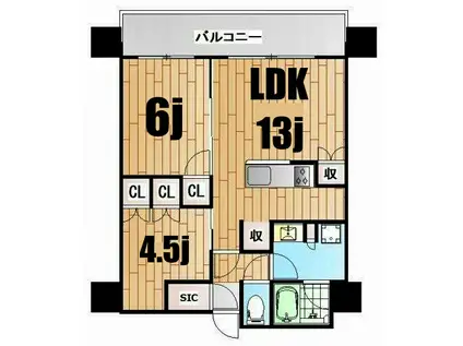 THE YOKOHAMA FRONT TOWER(2LDK/29階)の間取り写真