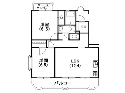 カーサフォルテ(2LDK/1階)の間取り写真