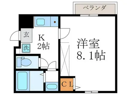 THE SEASONS京都紫野(1K/4階)の間取り写真