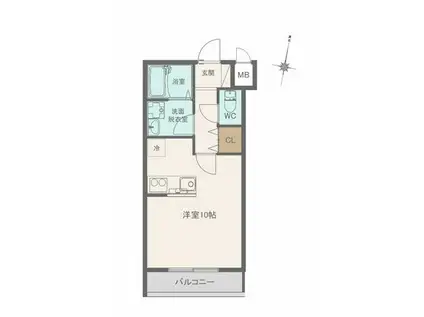 サンビルダープラス高羽ガーデン(ワンルーム/2階)の間取り写真