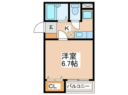 ヴァンヴェール(1K/1階)の間取り写真