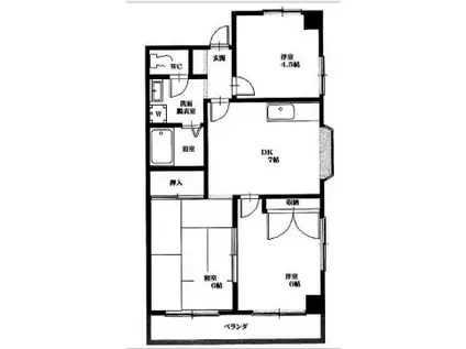 サンコート中里台パートV(3DK/2階)の間取り写真