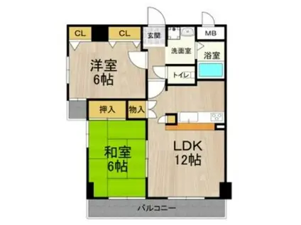 GATHERIA PACE(2LDK/7階)の間取り写真