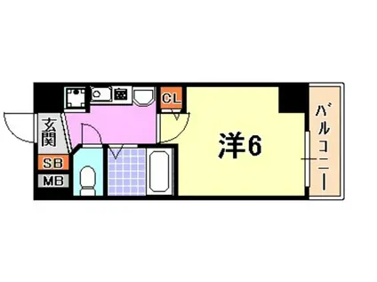 エステムコート神戸ハーバーランド前(1K/5階)の間取り写真