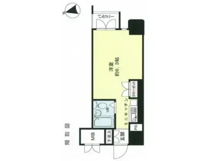 カーネ西早稲田(ワンルーム/10階)の間取り写真