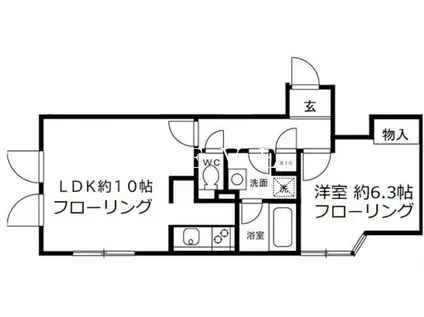 ALERO白山II(1LDK/3階)の間取り写真