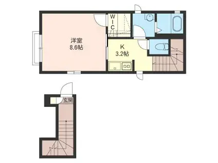 PASTEL TREE(1LDK/2階)の間取り写真