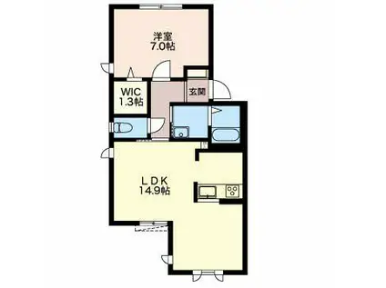 プレゼンスパーク(1LDK/2階)の間取り写真