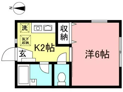 プリムラハイツ(1K/1階)の間取り写真