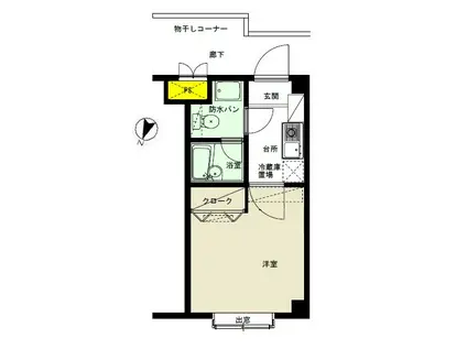 清水学生会館B館(1K/2階)の間取り写真