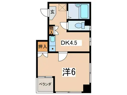 フレンドハイツ(1DK/3階)の間取り写真